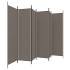 Biombo divisor de 6 paneles de tela gris antracita 300x220