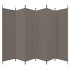 Biombo divisor de 6 paneles de tela gris antracita 300x220