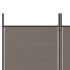 Biombo divisor de 6 paneles de tela gris antracita 300x220