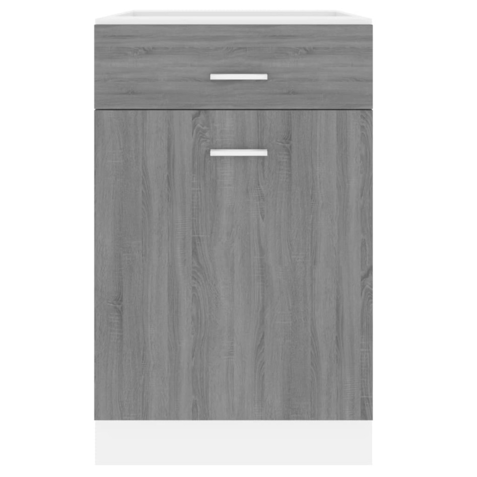 Armario bajo cocina madera ingeniería gris Sonoma 50x46x81,5