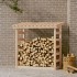 Leñero de madera maciza de pino 108x64,5x110