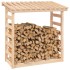 Leñero de madera maciza de pino 108x64,5x110