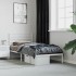 Estructura cama sin colchón con cabecero metal blanco 90x190