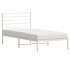Estructura cama sin colchón con cabecero metal blanco 90x190