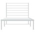 Estructura cama sin colchón con cabecero metal blanco 90x190