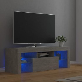 Mueble de TV con luces LED gris hormigón 120x35x40