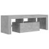 Mueble de TV con luces LED gris hormigón 120x35x40