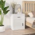 Mesita de noche madera contrachapada blanco brillo 50x36x60