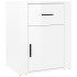 Mesita de noche madera contrachapada blanco brillo 50x36x60