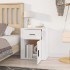 Mesita de noche madera contrachapada blanco brillo 50x36x60