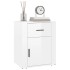 Mesita de noche madera contrachapada blanco brillo 50x36x60