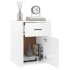 Mesita de noche madera contrachapada blanco brillo 50x36x60