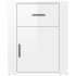Mesita de noche madera contrachapada blanco brillo 50x36x60
