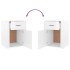 Mesita de noche madera contrachapada blanco brillo 50x36x60