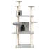 Rascador para gatos con postes de sisal gris claro 166