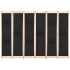 Biombo divisor de 6 paneles de tela negro 240x170x4