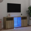 Armario TV con luces LED roble Sonoma 120x30x50 cm