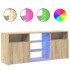 Armario TV con luces LED roble Sonoma 120x30x50