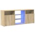 Armario TV con luces LED roble Sonoma 120x30x50
