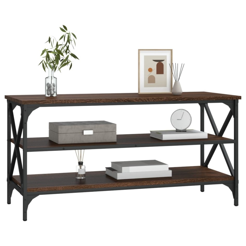 Mueble para TV madera contrachapada marrón roble 100x40x50