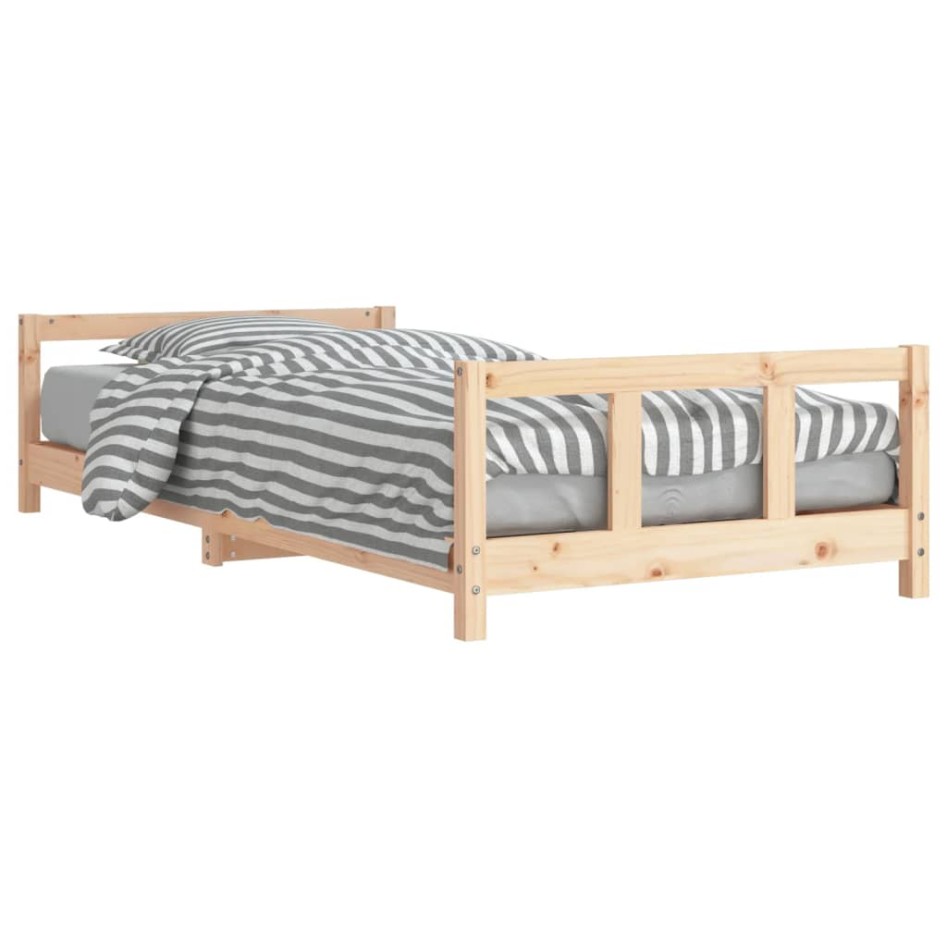 Estructura de cama para niños madera maciza de pino 90x200