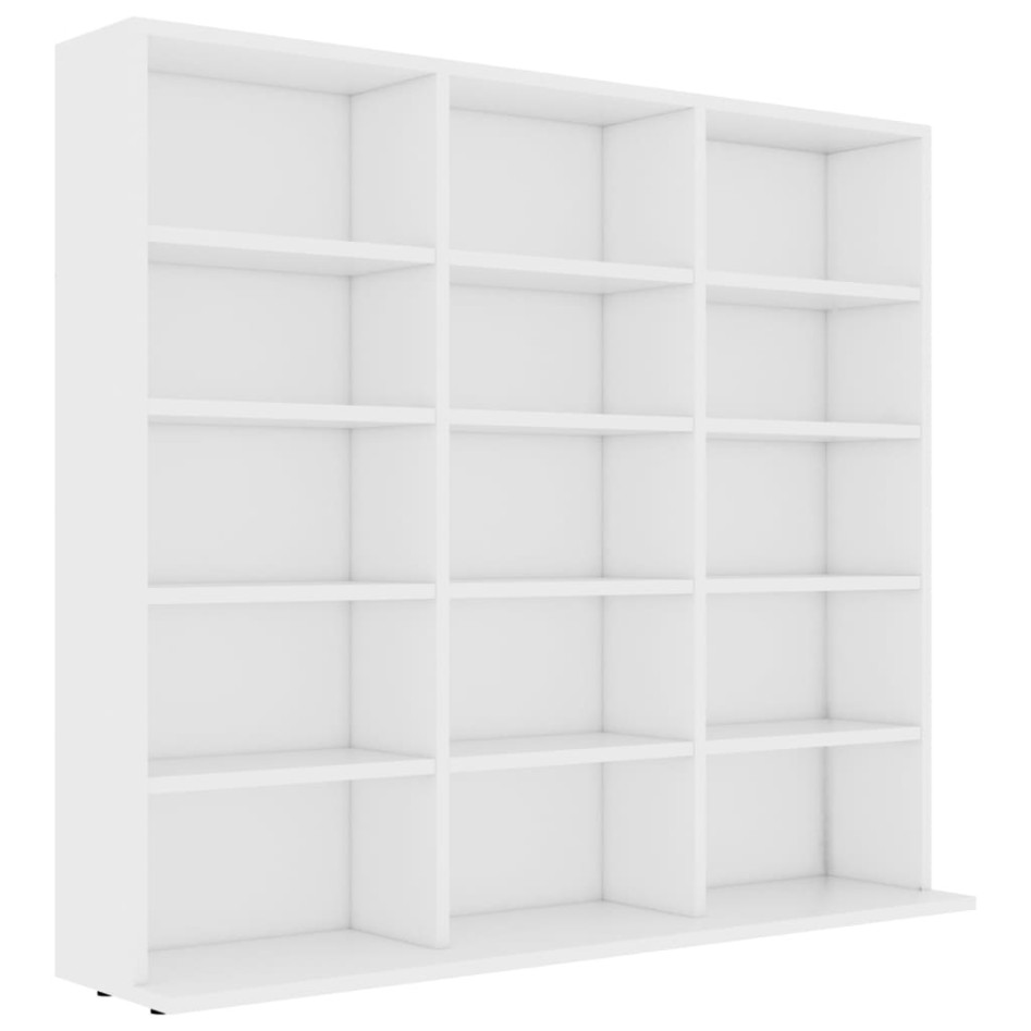 Armario para CDs madera contrachapada blanco 102x23x89,5