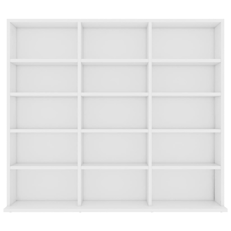 Armario para CDs madera contrachapada blanco 102x23x89,5