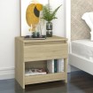 Mesitas de noche 2 uds madera contrachapada roble 40x30x39 cm