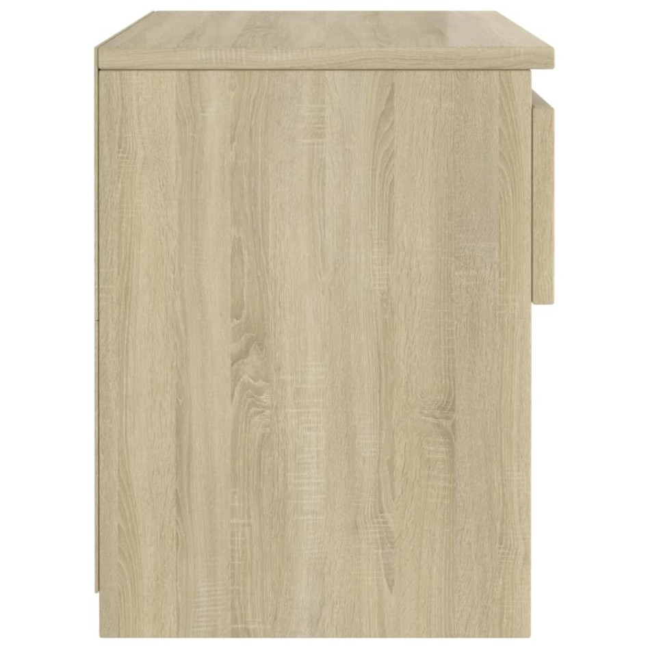 Mesitas de noche 2 uds madera contrachapada roble 40x30x39