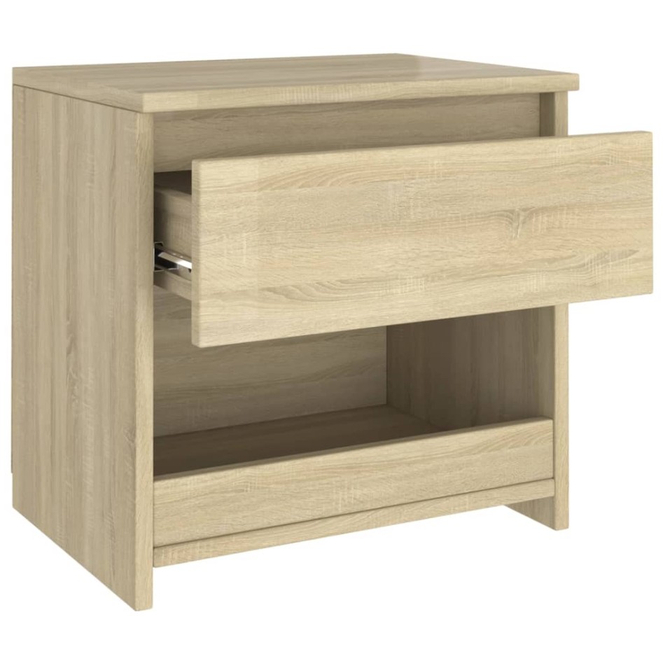 Mesitas de noche 2 uds madera contrachapada roble 40x30x39