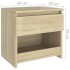 Mesitas de noche 2 uds madera contrachapada roble 40x30x39