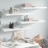 Estante flotante de pared 4 uds MDF blanco brillo