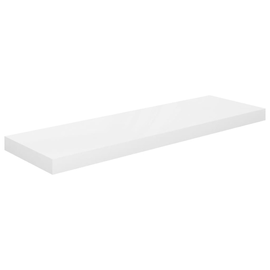 Estante flotante de pared 4 uds MDF blanco brillo