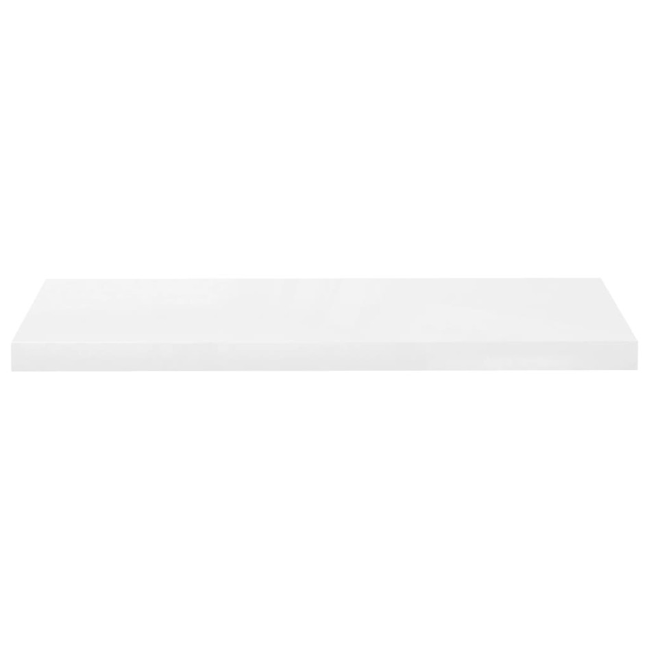 Estante flotante de pared 4 uds MDF blanco brillo