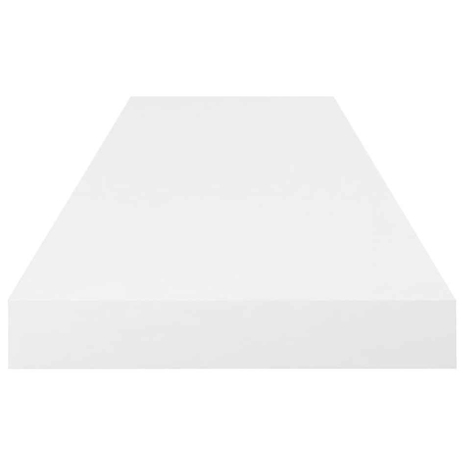 Estante flotante de pared 4 uds MDF blanco brillo