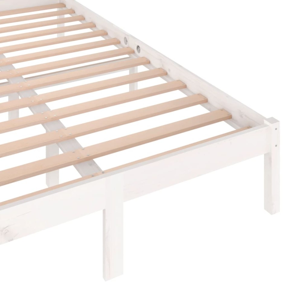 Estructura de cama sin colchón madera pino blanco 120x200
