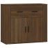 Aparador de madera contrachapada marrón roble 80x33x70