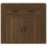 Aparador de madera contrachapada marrón roble 80x33x70