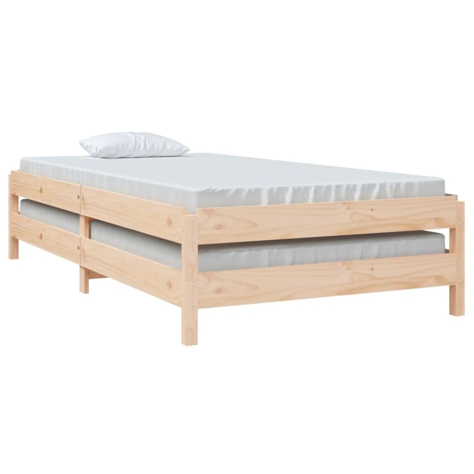 Cama apilable de madera maciza de pino 80x200
