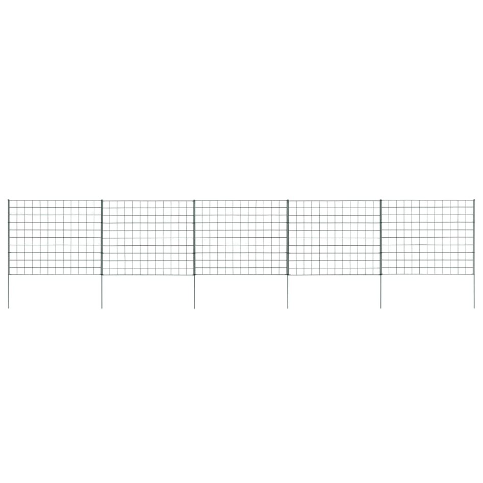 Set de valla de jardín arqueada verde 77,3x26