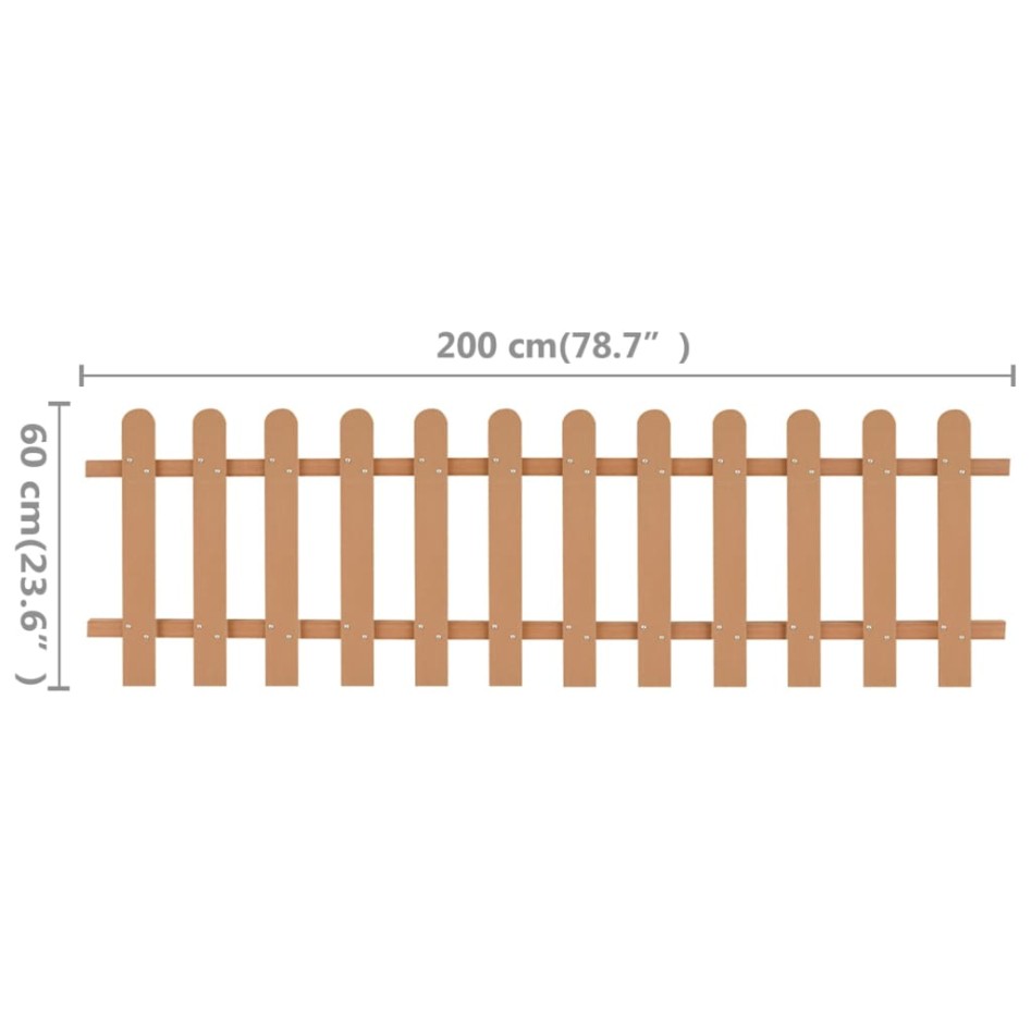 Valla de estacas de jardín de WPC 200x60