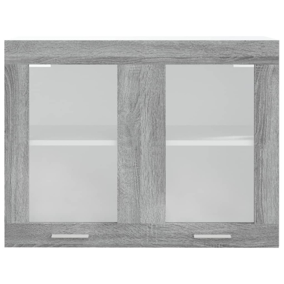 Armario vitrina colgante madera gris Sonoma 80x31x60