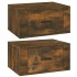 Mesitas de noche de pared 2 uds color roble ahumado 50x36x25