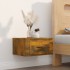 Mesitas de noche de pared 2 uds color roble ahumado 50x36x25