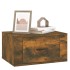 Mesitas de noche de pared 2 uds color roble ahumado 50x36x25