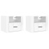 Mesitas de noche de pared 2 uds blanco brillante 50x36x40