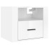 Mesitas de noche de pared 2 uds blanco brillante 50x36x40