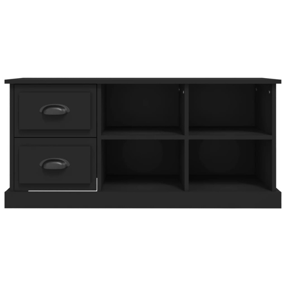 Mueble de TV madera contrachapada negro 102x35,5x47,5