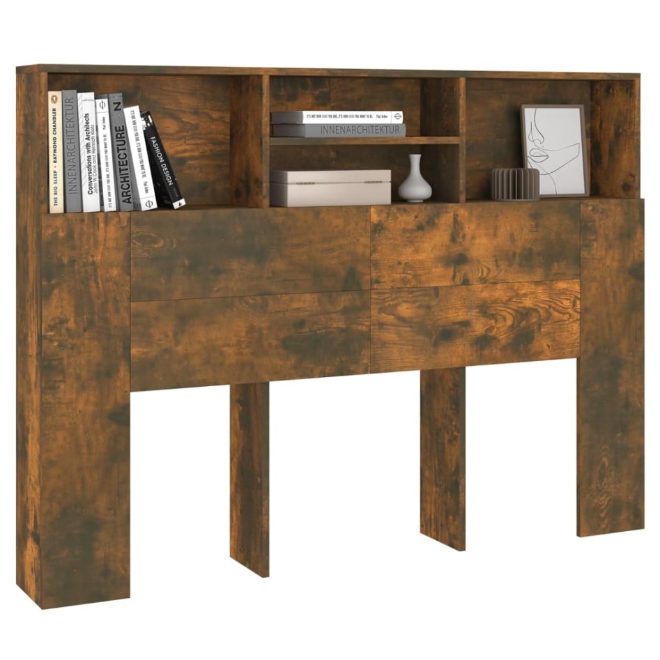 Mueble cabecero color roble ahumado 140x19x103,5