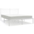 Estructura cama sin colchón con cabecero metal blanco